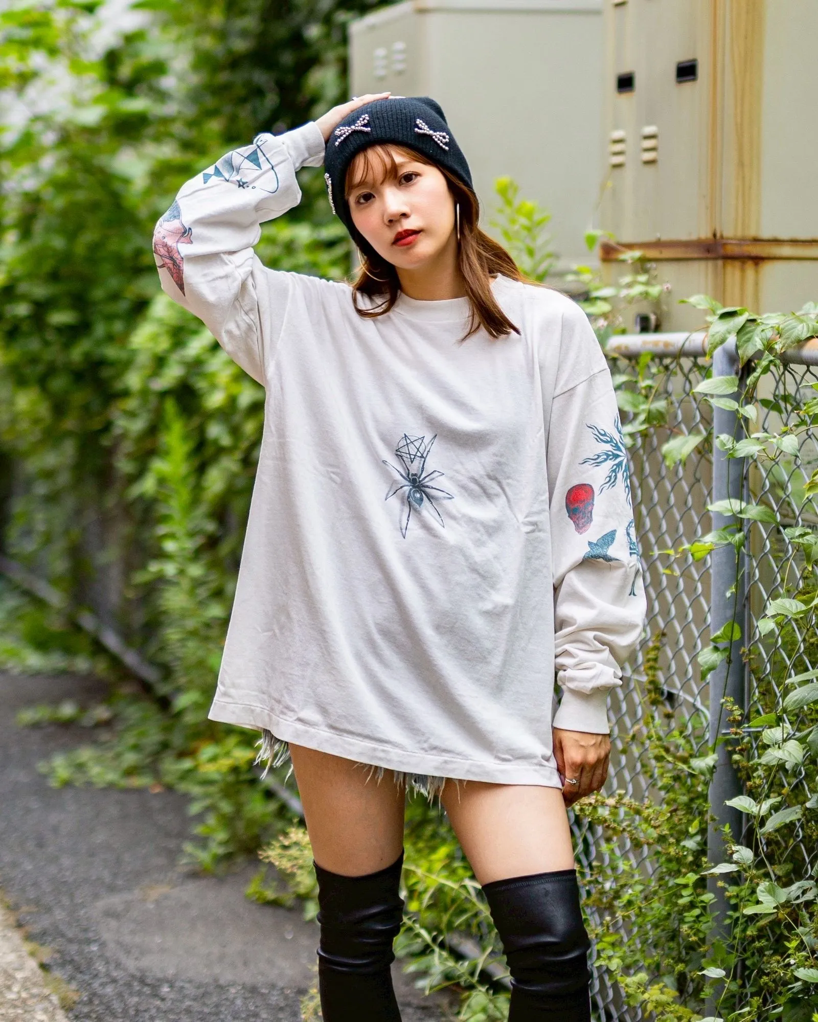 SAINT Mxxxxxx × Dr. Woo DW_LS TEE/TATTOO/WHT Dr.Woo joint model TATOO tattoo long sleeve off-white S-XL OE yarn Tube weaving high weight fabric without side seams Original printing water slurry process No touch printing Breathable and comfortable Original level replica printing Correct version Correct main mark/wash mark/cherub anti-counterfeiting mark